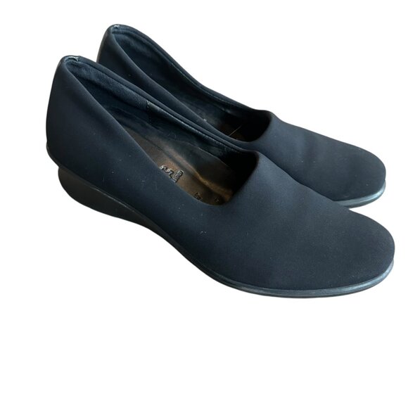 ECCO Felicia Textile Stretch Slip-On Black Comfort Pull-On Low Wedge Size 37 6.5 - Picture 5 of 12